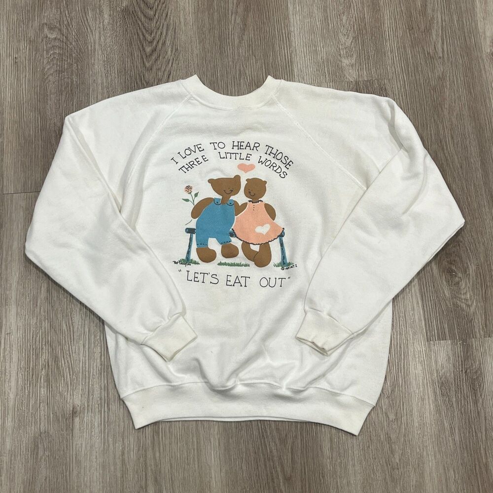 Vintage 80's Womans Hanes White Crewneck Size L